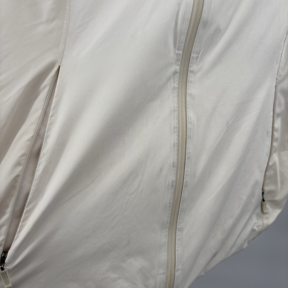 Lululemon Ivory Paisley Lace Lined Rain Drop JACKET Size 4 Women's Vented Hood - Picture 2 of 5